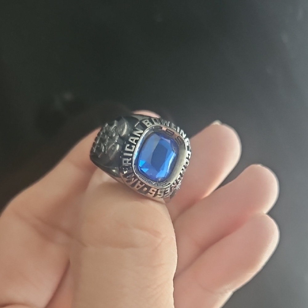Silver Ring with Blue Gemstone